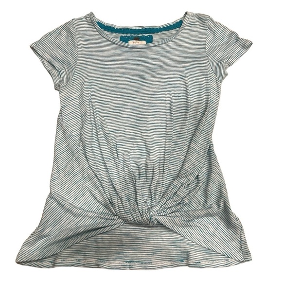 Cupio Women’s Striped Tie Front Short Sleeve T Shirt Size Medium - Picture 1 of 11